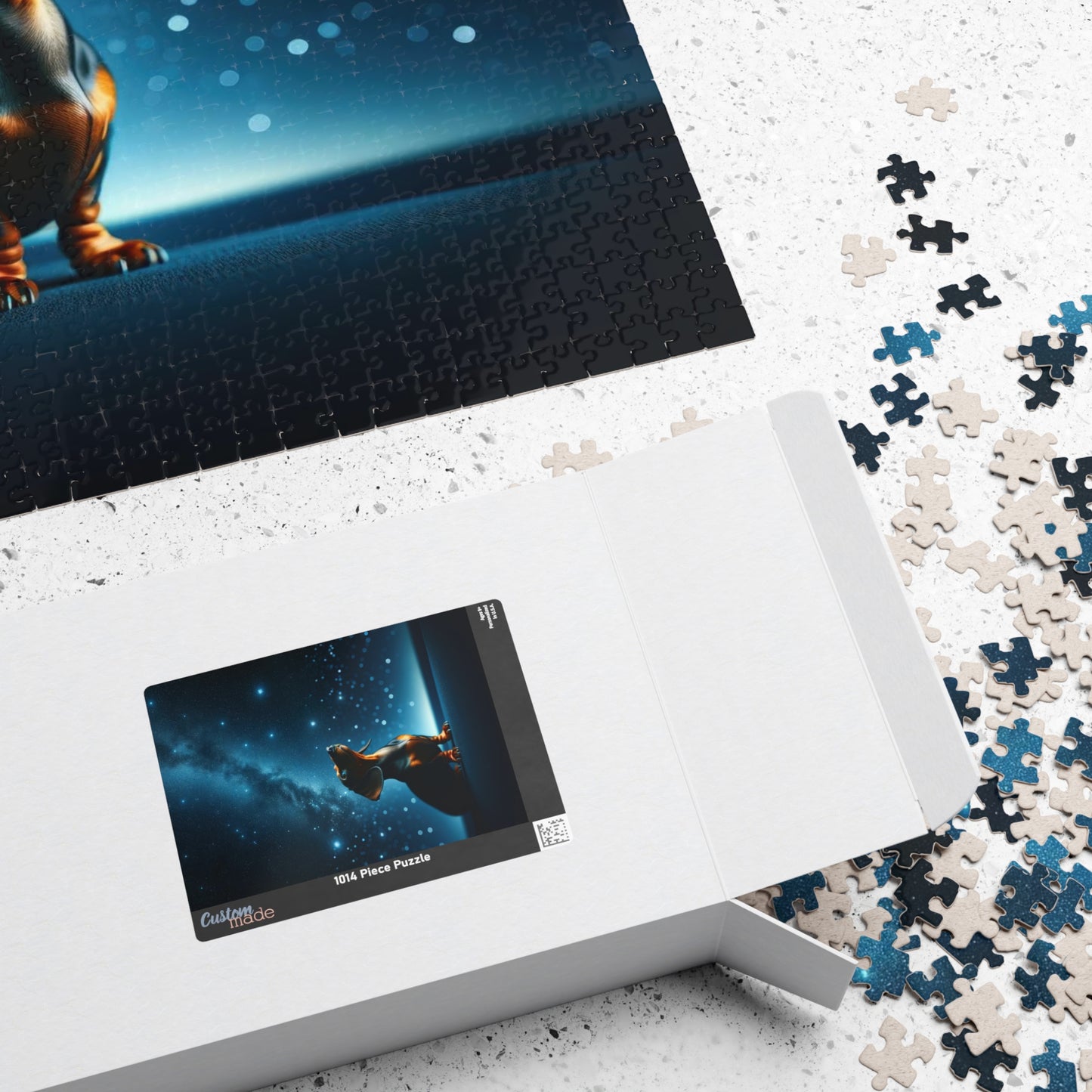 Stargazer Dachshund Jigsaw Puzzle - Cosmic Canine Collection - Glossy Finish, Multiple Pieces Options 110, 252, 520, 1014