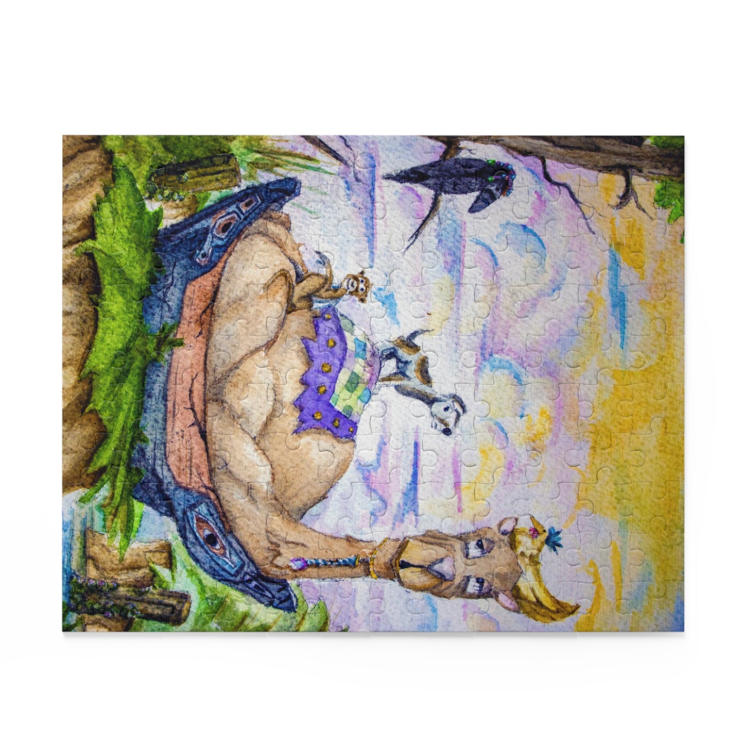 The View Chicken's Best Spot Whimsical Jigsaw Puzzle by J. Wesley Bailey IV, Watercolor 120, 252 or 500 Pieces