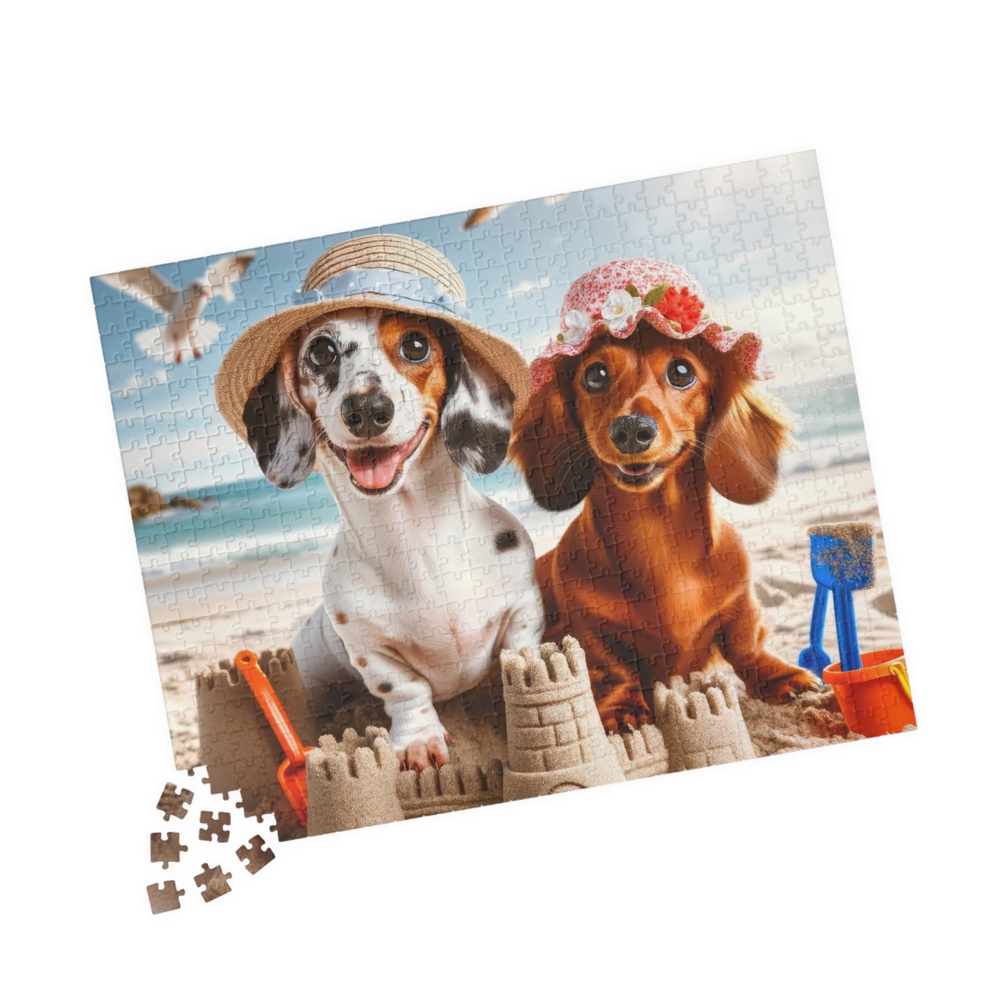 Beachside Buddies Miniature Dachshund Jigsaw Puzzle - 110, 252, 520 or 1014 Pieces