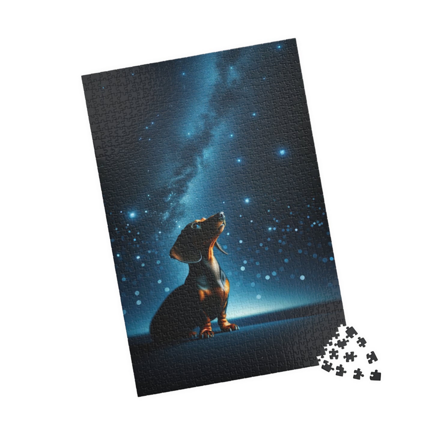 Stargazer Dachshund Jigsaw Puzzle - Cosmic Canine Collection - Glossy Finish, Multiple Pieces Options 110, 252, 520, 1014