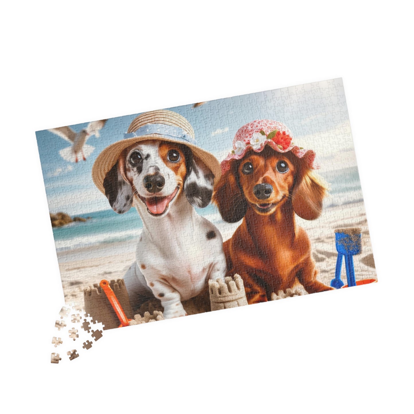 Beachside Buddies Miniature Dachshund Jigsaw Puzzle - 110, 252, 520 or 1014 Pieces