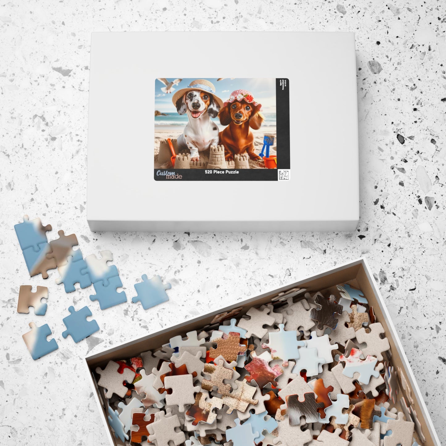 Beachside Buddies Miniature Dachshund Jigsaw Puzzle - 110, 252, 520 or 1014 Pieces