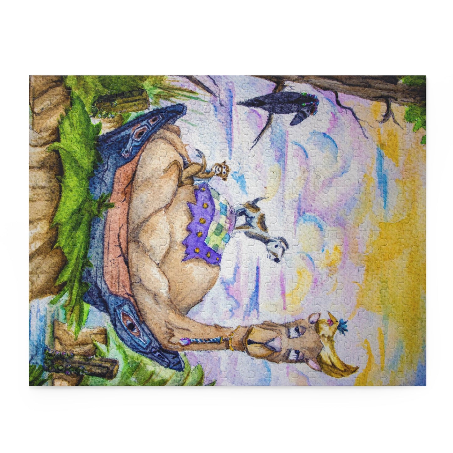The View Chicken's Best Spot Whimsical Jigsaw Puzzle by J. Wesley Bailey IV, Watercolor 120, 252 or 500 Pieces