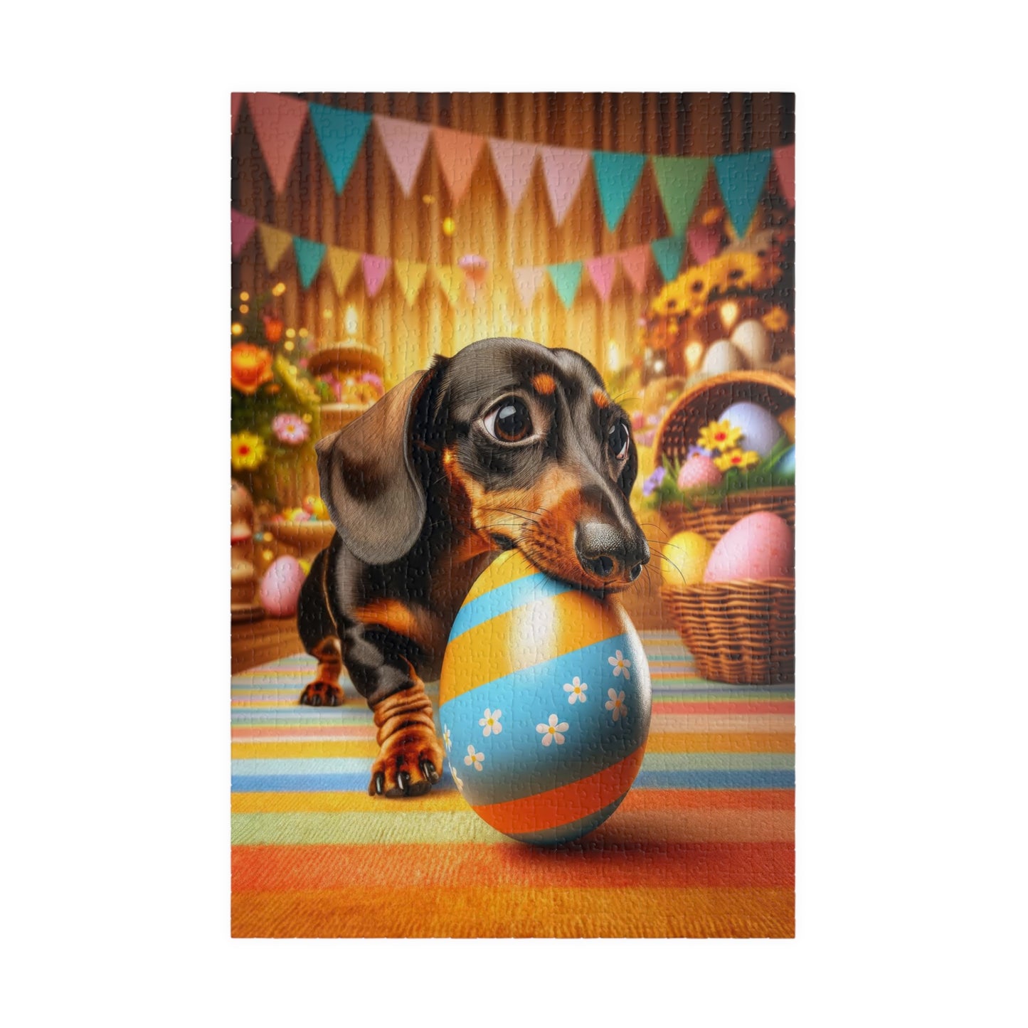 Egg-stra Special Dachshund Easter Puzzle - Mini Doxie Egg Challenge Jigsaw - Festive Family Gift, 110, 252, 520, 1014 Pieces