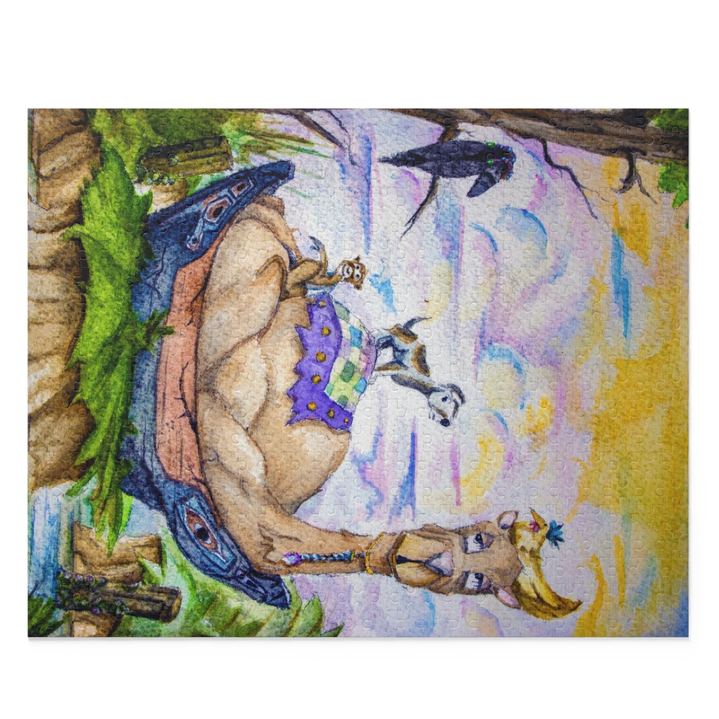 The View Chicken's Best Spot Whimsical Jigsaw Puzzle by J. Wesley Bailey IV, Watercolor 120, 252 or 500 Pieces