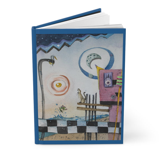 Seaside Adventure 'Whimsical Beach House' Watercolor Notebook Hardcover Journal - 5.75x8", 150 Lined Pages, Matte Finish Diary, Hard Cover