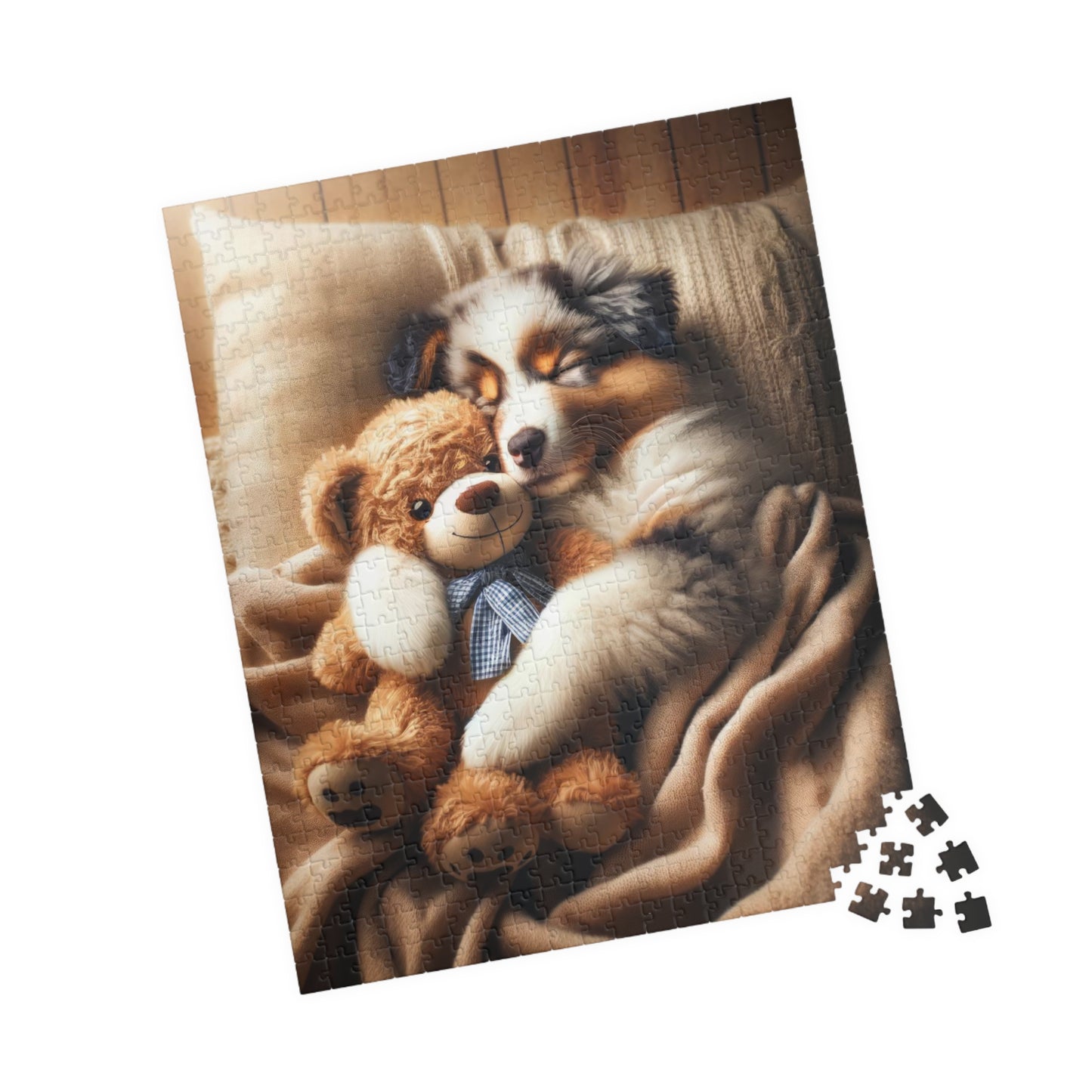 Australian Shepherd Puppy Dreams Puzzle - Perfect Relaxation Activity, Family Entertainment, Various Piece Counts
