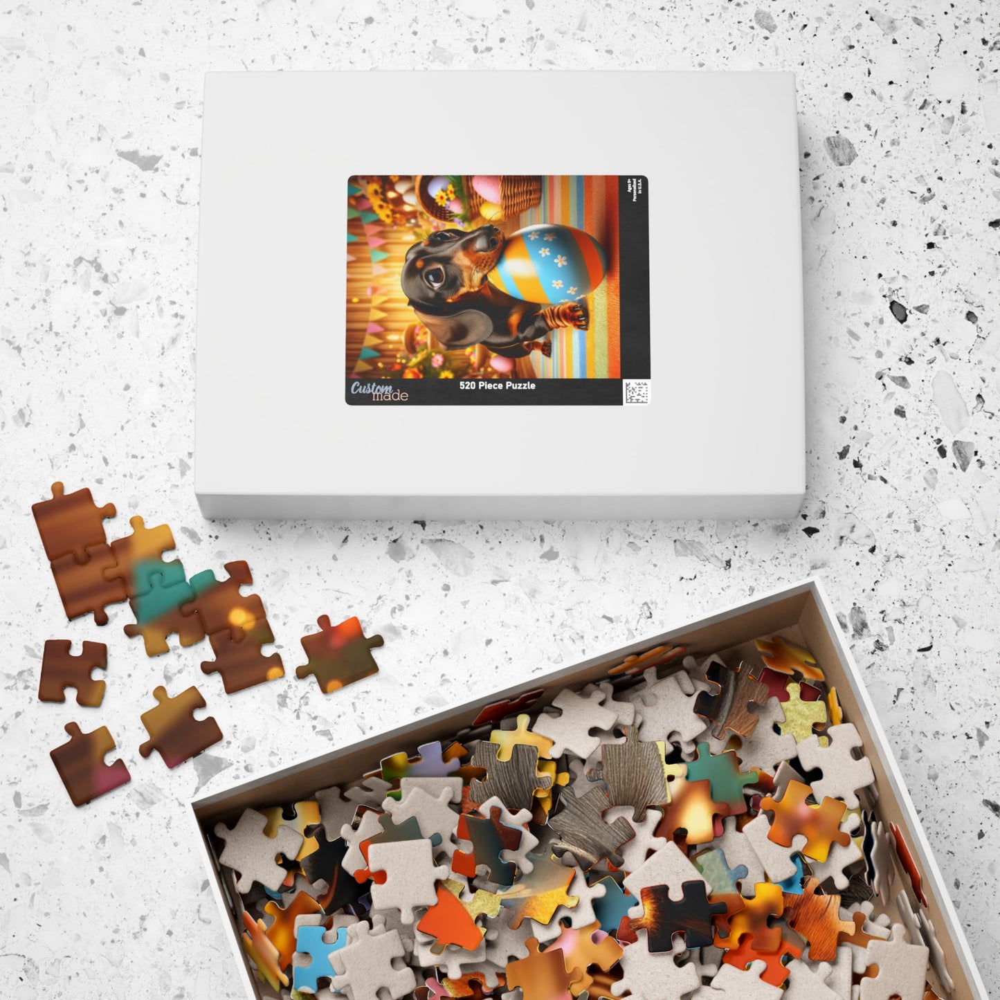 Egg-stra Special Dachshund Easter Puzzle - Mini Doxie Egg Challenge Jigsaw - Festive Family Gift, 110, 252, 520, 1014 Pieces