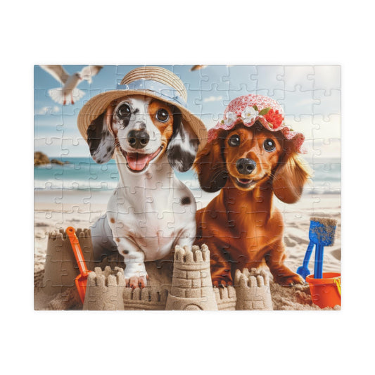 Beachside Buddies Miniature Dachshund Jigsaw Puzzle - 110, 252, 520 or 1014 Pieces