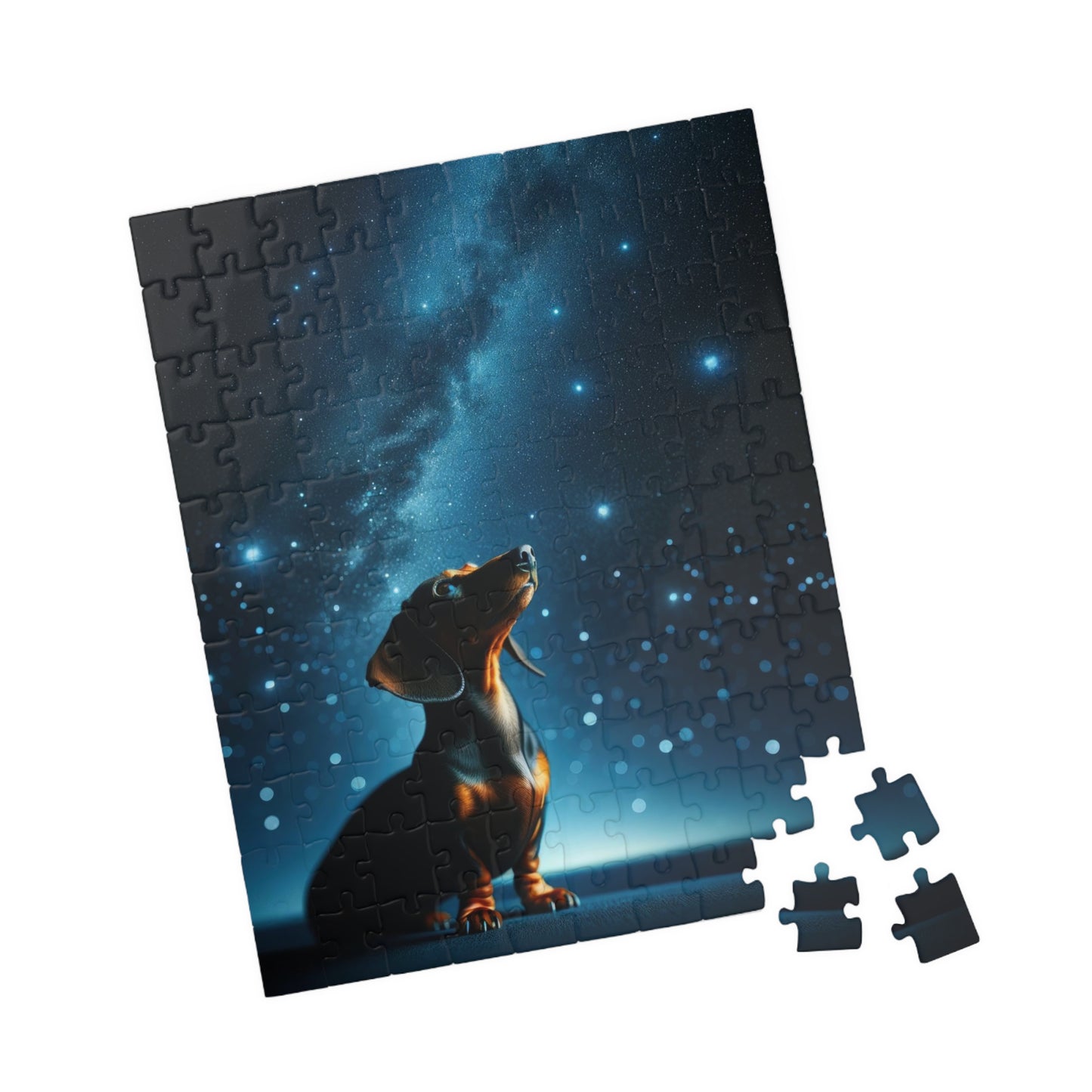 Stargazer Dachshund Jigsaw Puzzle - Cosmic Canine Collection - Glossy Finish, Multiple Pieces Options 110, 252, 520, 1014