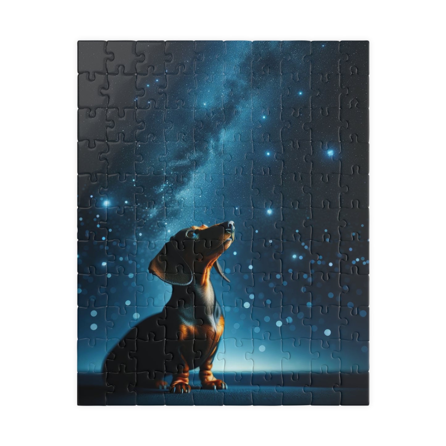 Stargazer Dachshund Jigsaw Puzzle - Cosmic Canine Collection - Glossy Finish, Multiple Pieces Options 110, 252, 520, 1014