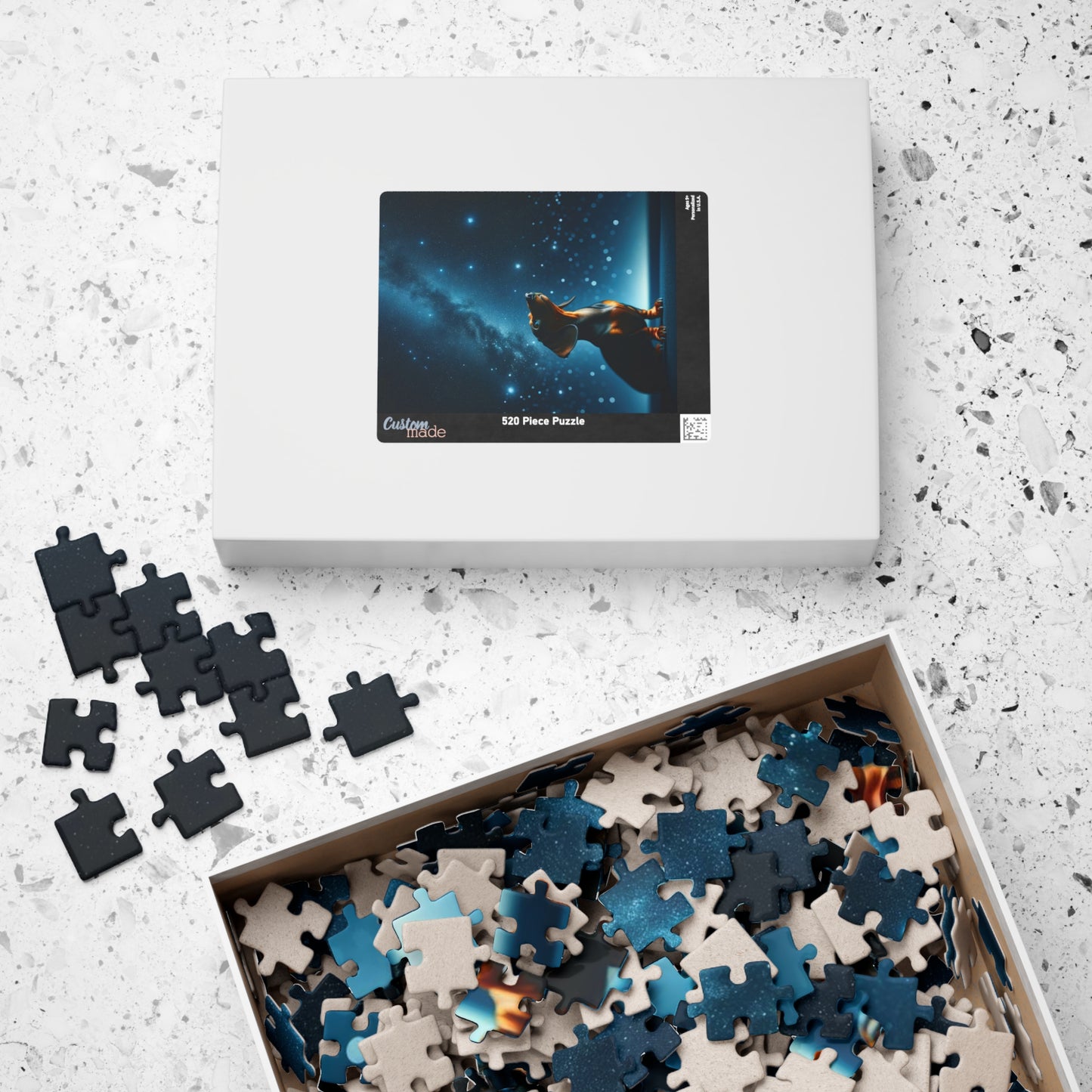 Stargazer Dachshund Jigsaw Puzzle - Cosmic Canine Collection - Glossy Finish, Multiple Pieces Options 110, 252, 520, 1014