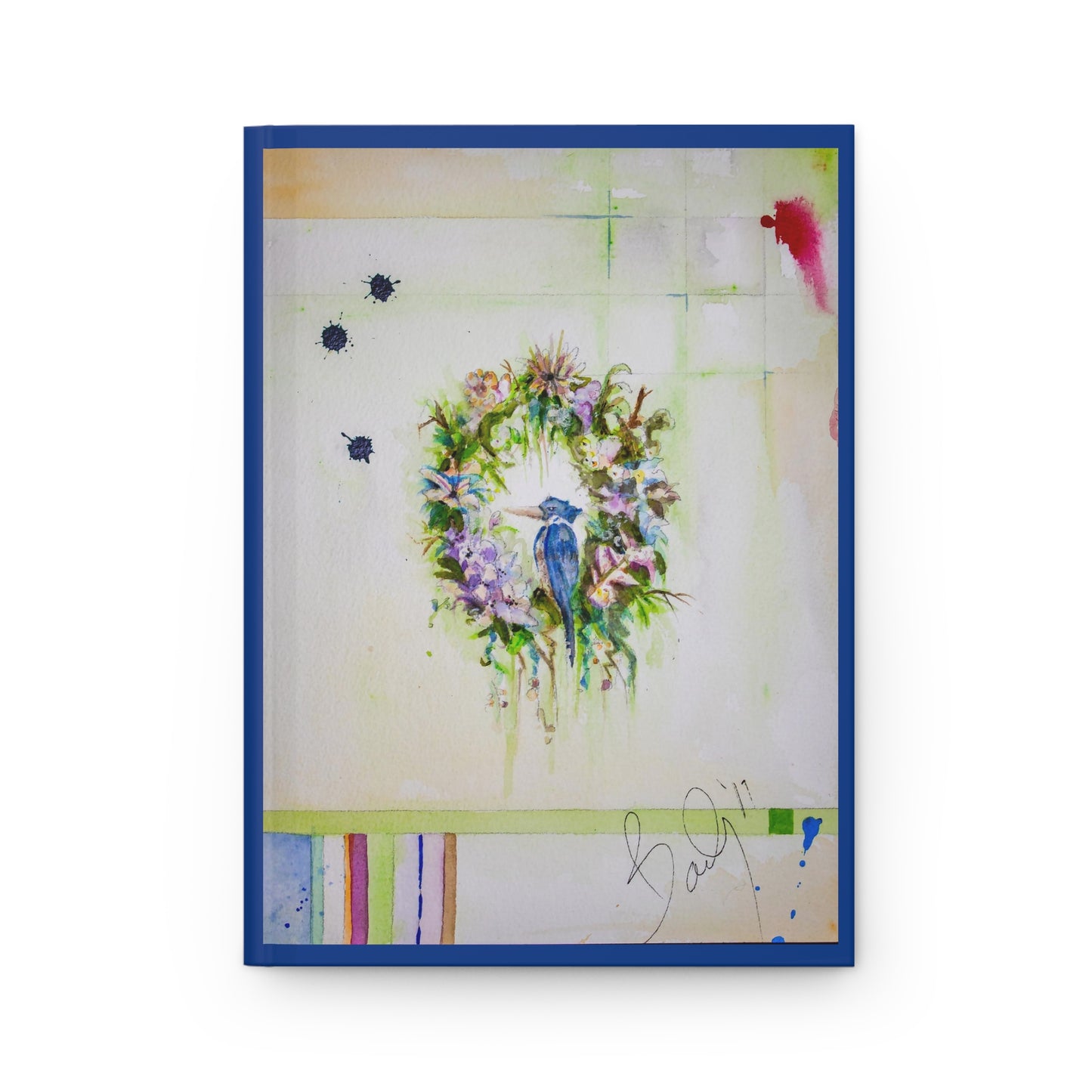 Victory - Steller Jay and Floral Wreath Hardcover Journal/Notebook Ruled Lined Pages