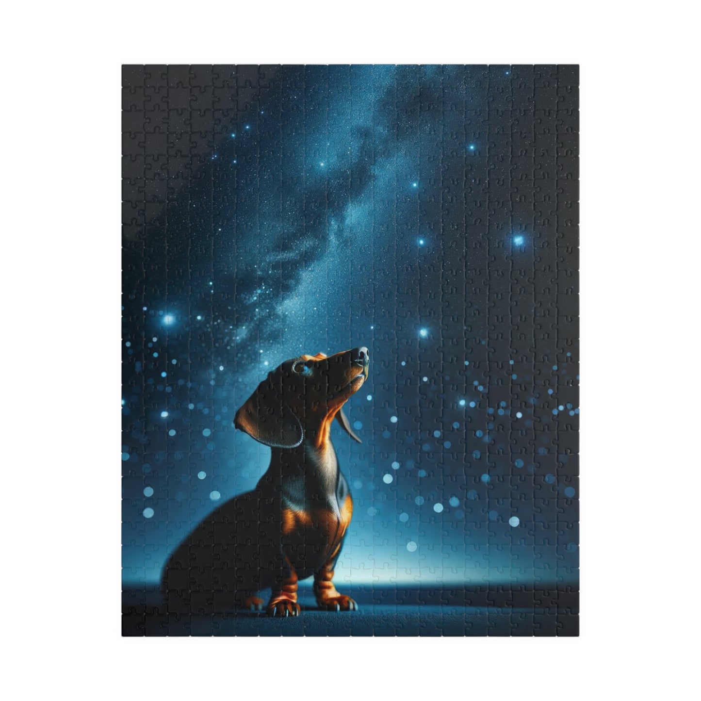 Stargazer Dachshund Jigsaw Puzzle - Cosmic Canine Collection - Glossy Finish, Multiple Pieces Options 110, 252, 520, 1014