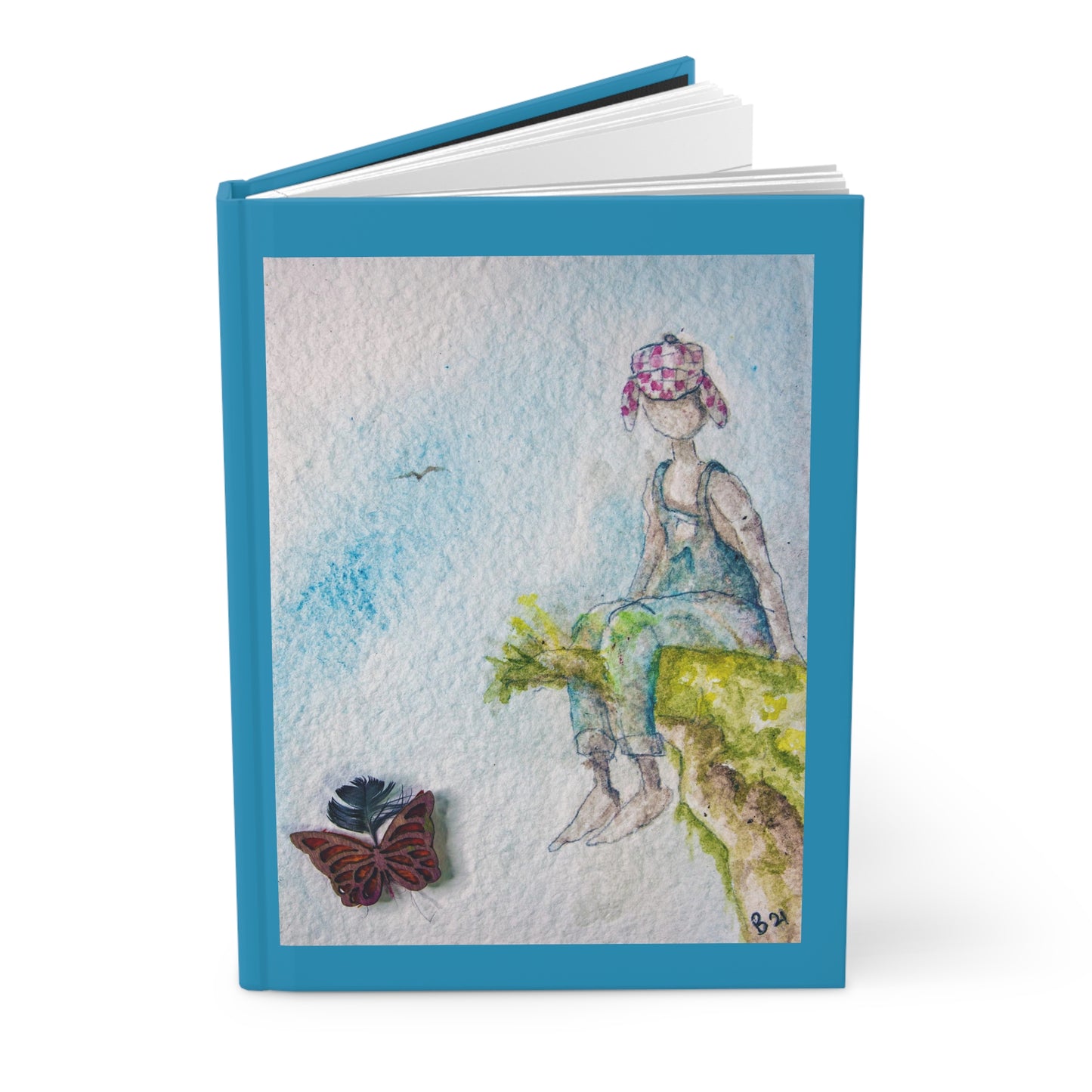 The Wanderer - Artistic Hardcover Journal, Watercolor Hardcover, 5.75x8", 150 Lined Pages, Customizable Notebook/Diary for Creativity