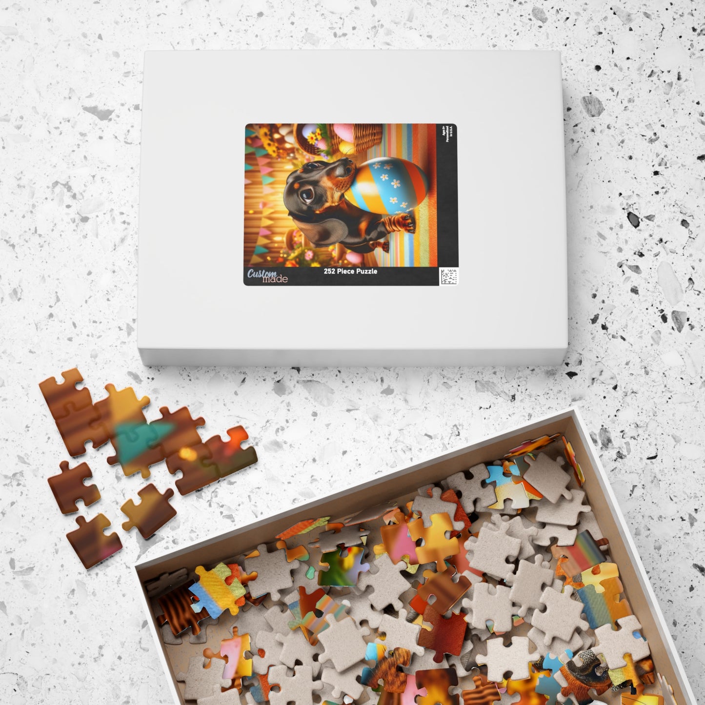 Egg-stra Special Dachshund Easter Puzzle - Mini Doxie Egg Challenge Jigsaw - Festive Family Gift, 110, 252, 520, 1014 Pieces