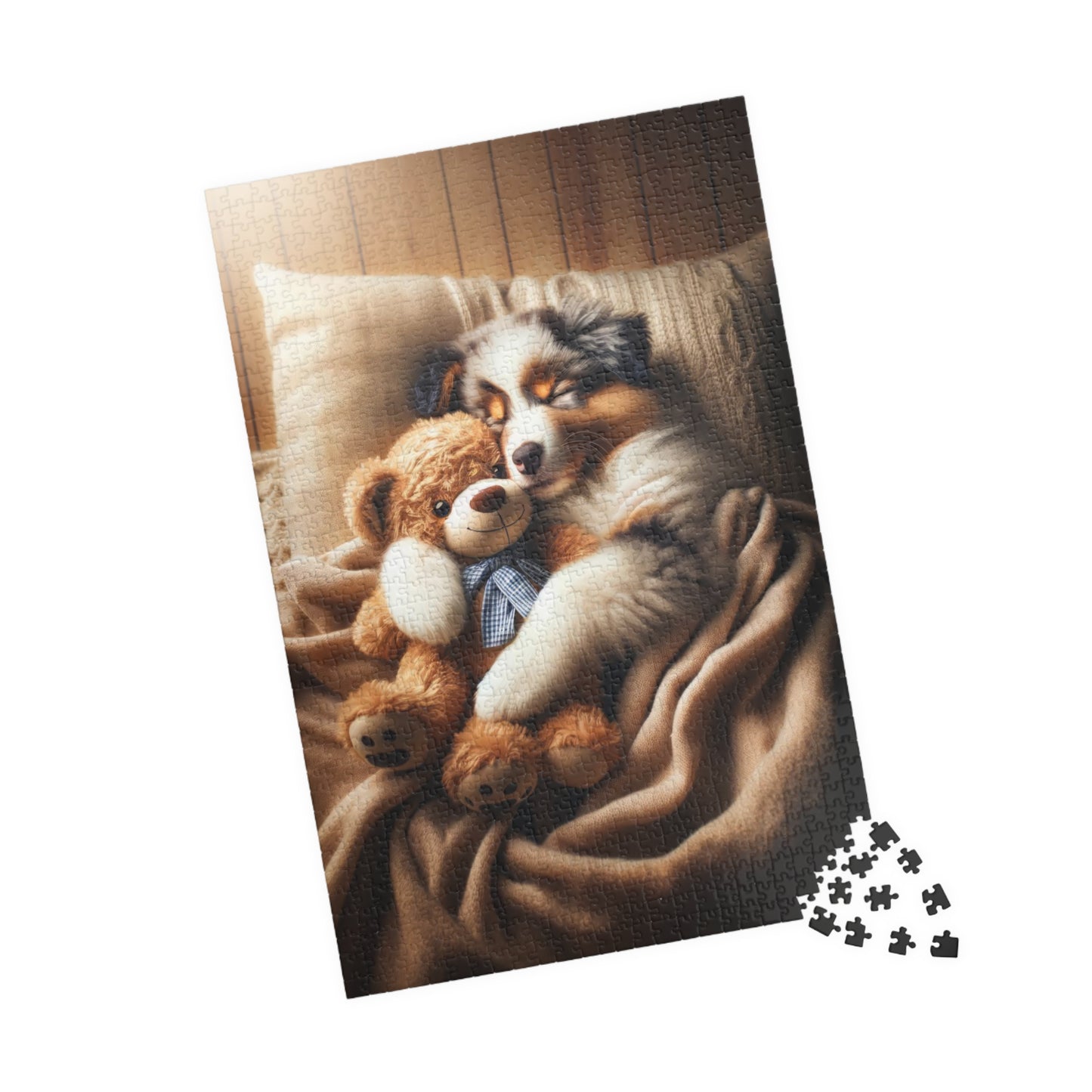 Australian Shepherd Puppy Dreams Puzzle - Perfect Relaxation Activity, Family Entertainment, Various Piece Counts