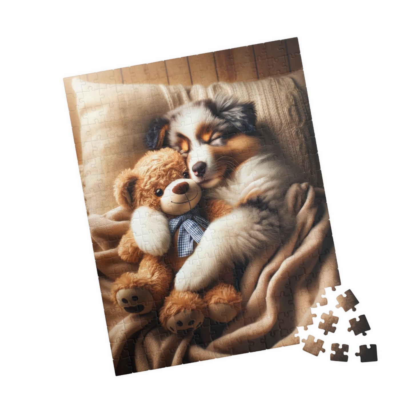 Australian Shepherd Puppy Dreams Puzzle - Perfect Relaxation Activity, Family Entertainment, Various Piece Counts