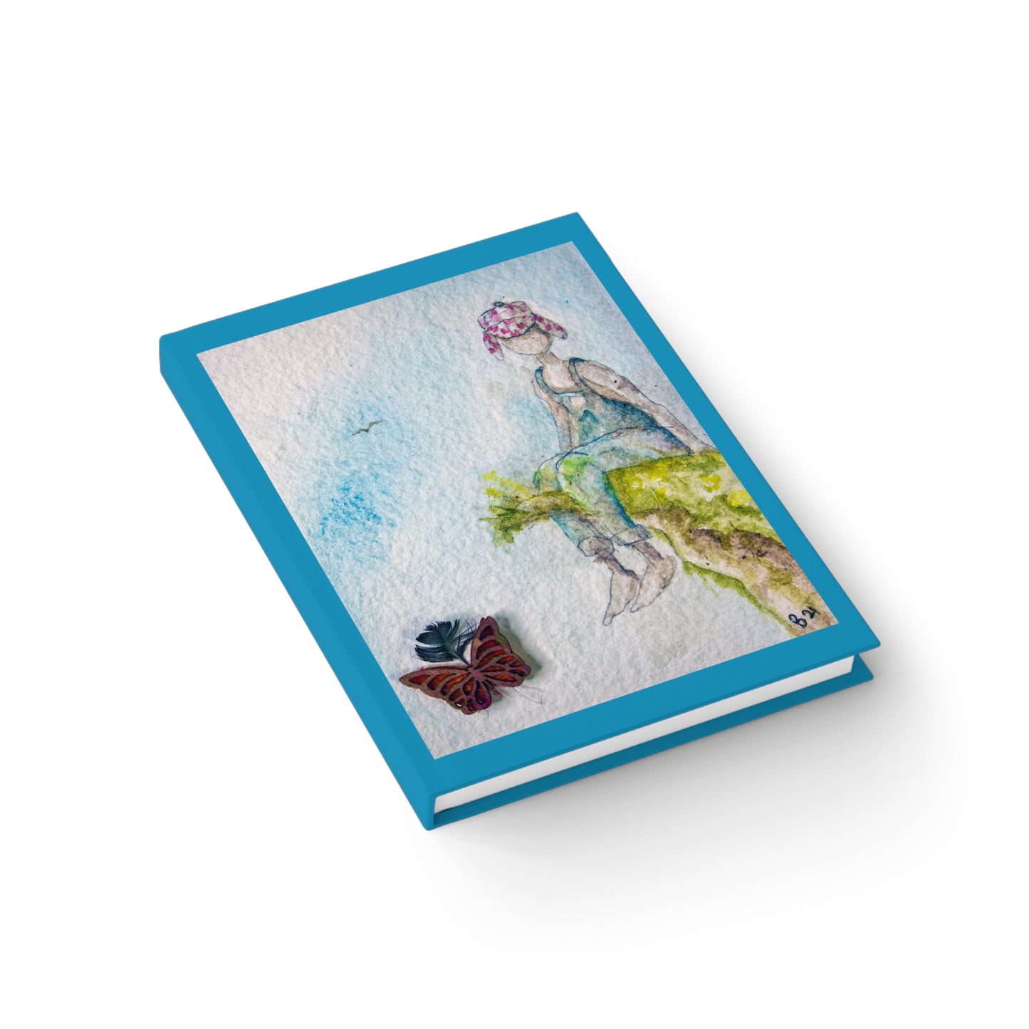 The Wanderer - Artistic Blank Journal- Watercolor Cover Art, 5x7", 128 Pages, Hardcover Notebook for Creativity & Reflection, Daily Diary