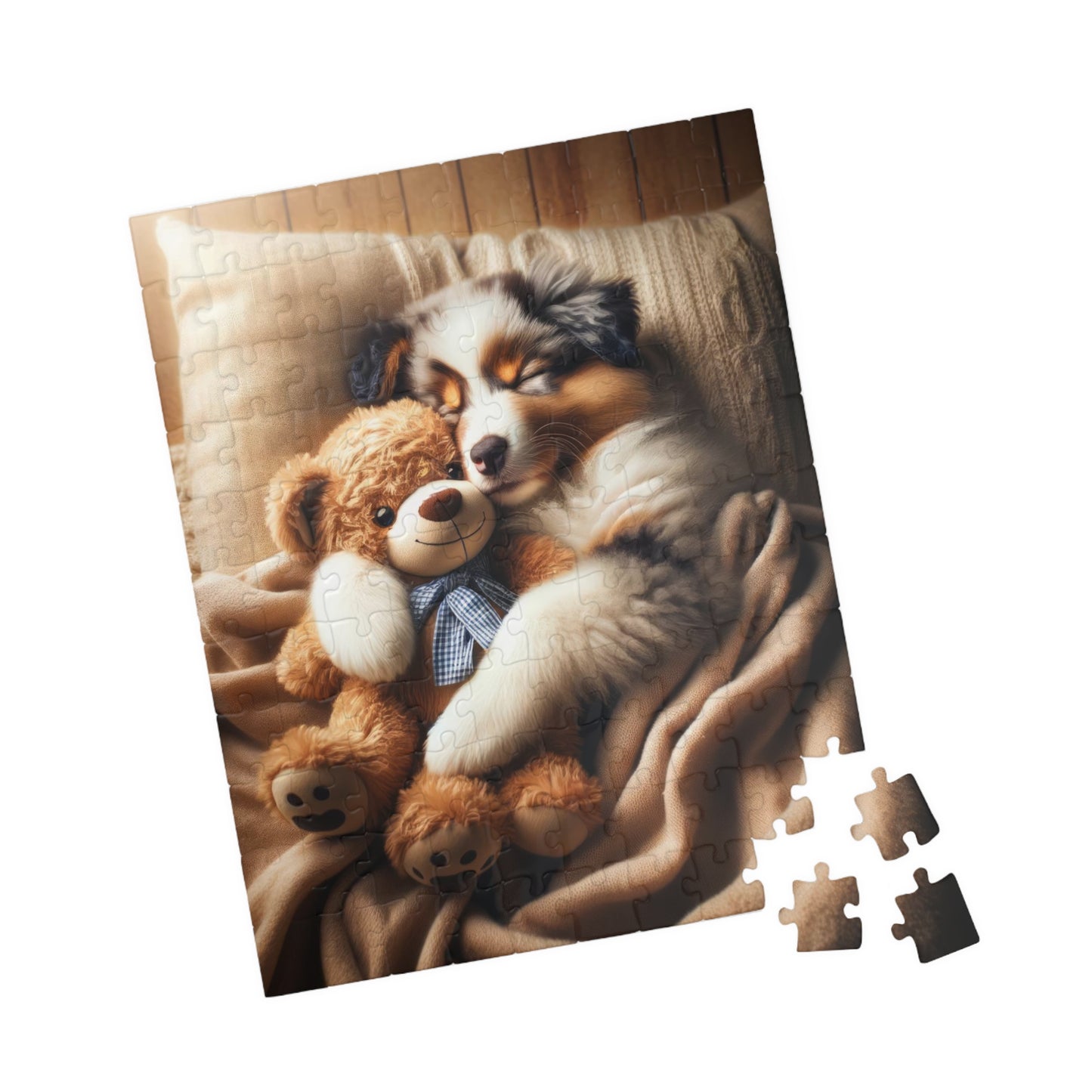 Australian Shepherd Puppy Dreams Puzzle - Perfect Relaxation Activity, Family Entertainment, Various Piece Counts