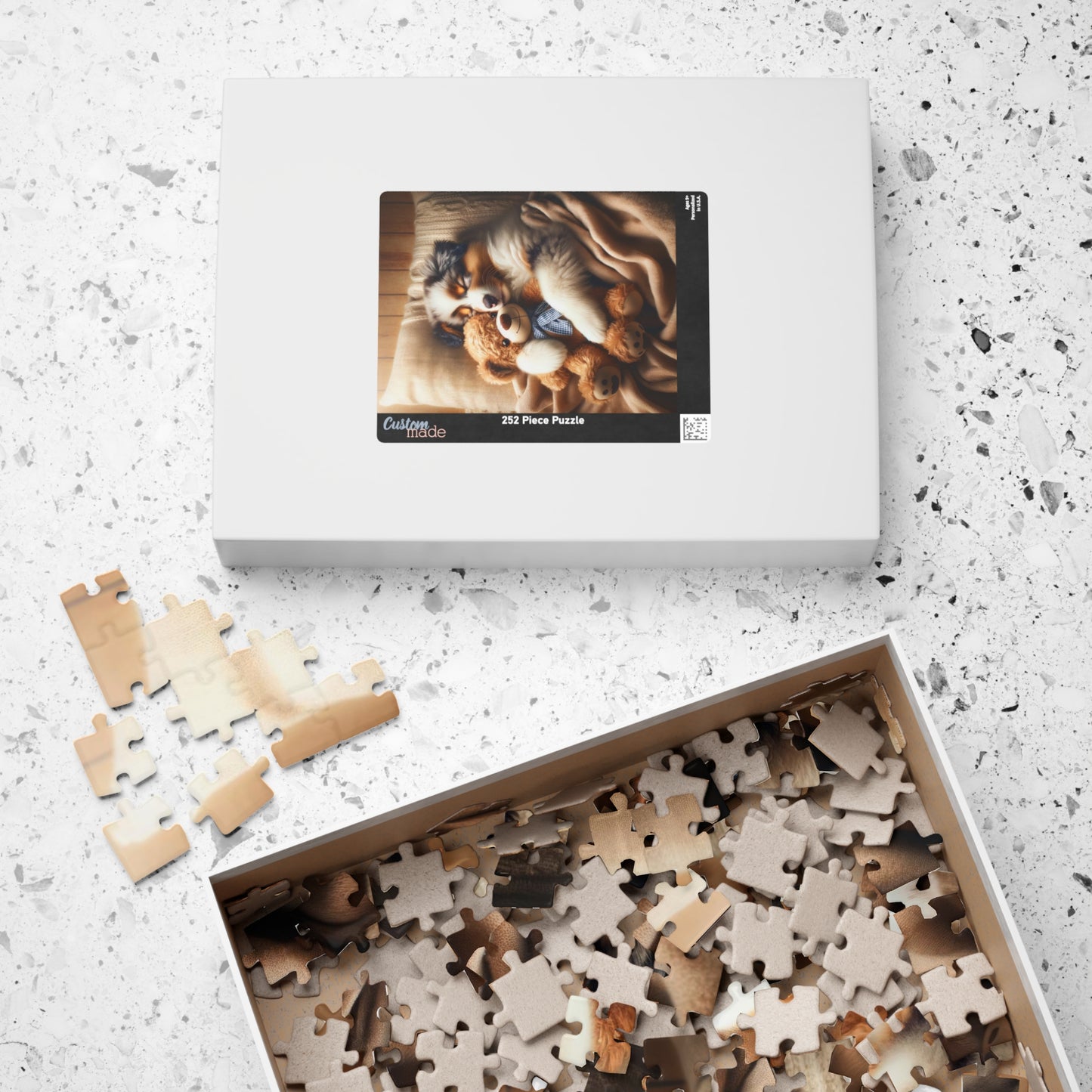 Australian Shepherd Puppy Dreams Puzzle - Perfect Relaxation Activity, Family Entertainment, Various Piece Counts