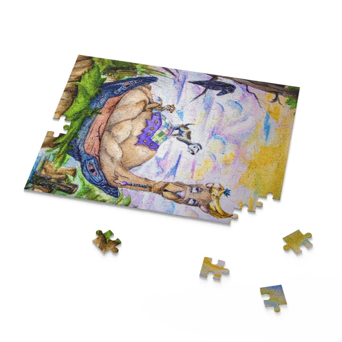 The View Chicken's Best Spot Whimsical Jigsaw Puzzle by J. Wesley Bailey IV, Watercolor 120, 252 or 500 Pieces