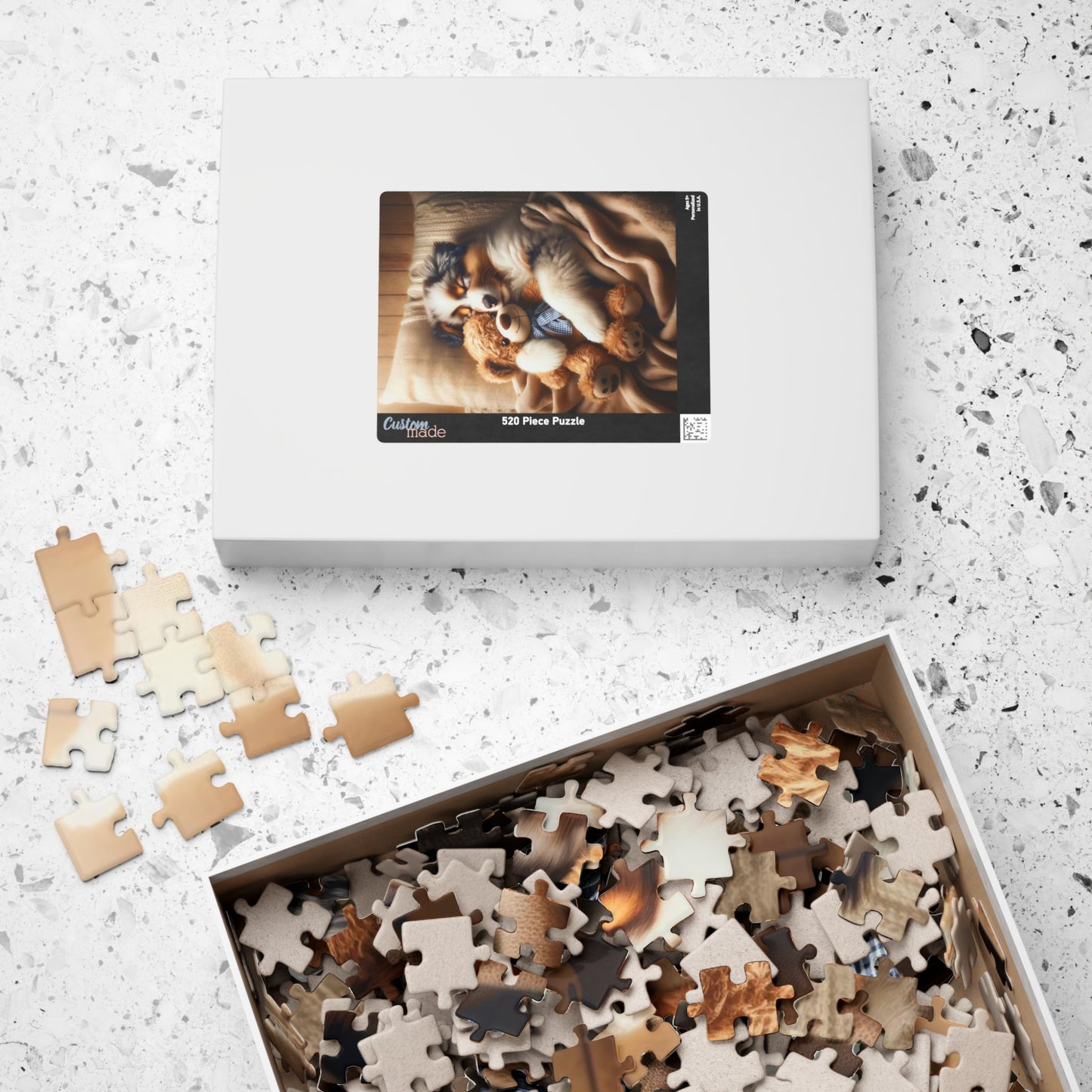 Australian Shepherd Puppy Dreams Puzzle - Perfect Relaxation Activity, Family Entertainment, Various Piece Counts
