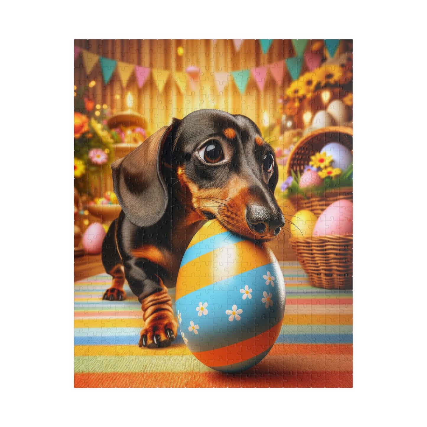 Egg-stra Special Dachshund Easter Puzzle - Mini Doxie Egg Challenge Jigsaw - Festive Family Gift, 110, 252, 520, 1014 Pieces