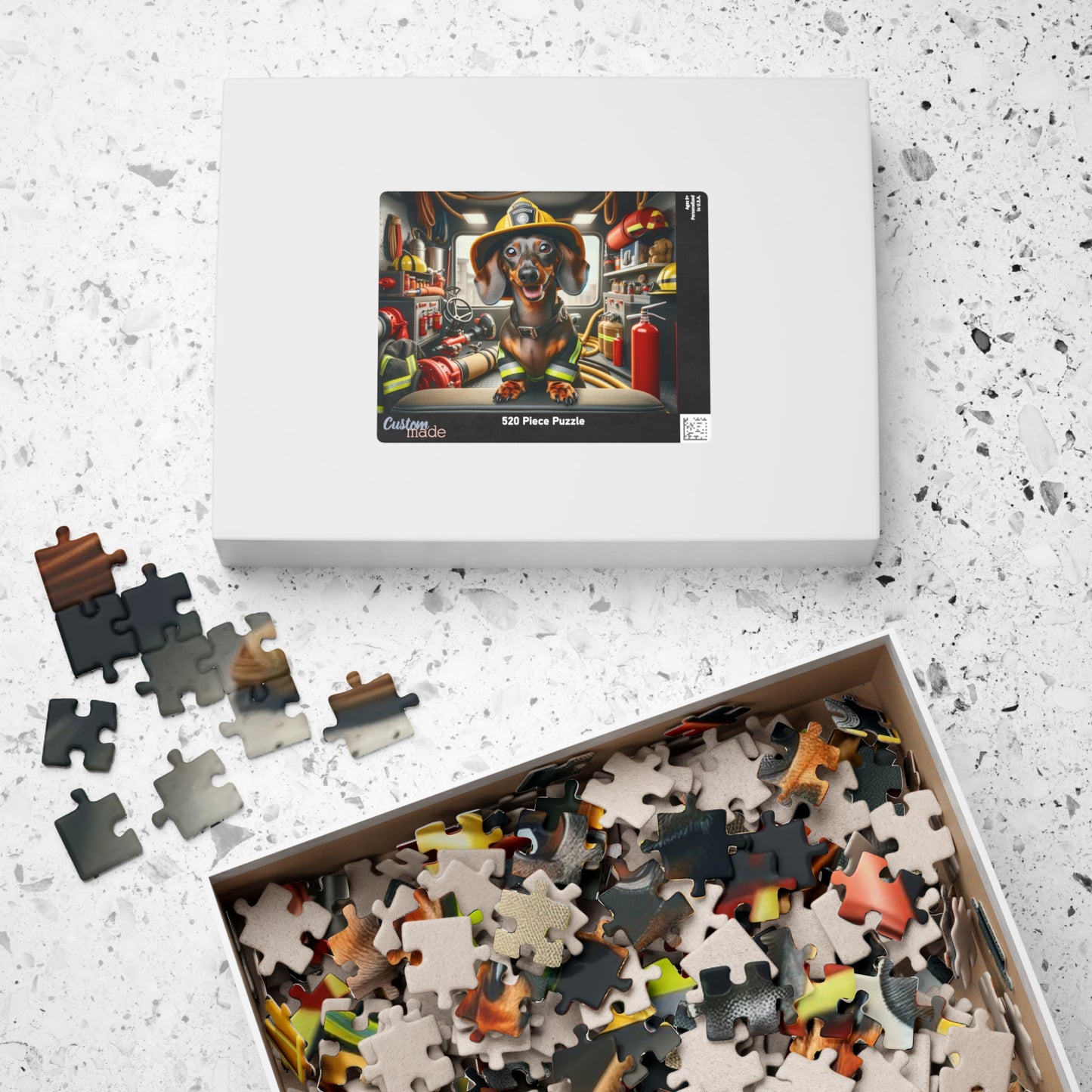 Brave Little Rescuer Firefighter Dachshund Jigsaw Puzzle -A Daring Adventure in Every Piece, 110, 252, 520, 1014-piece