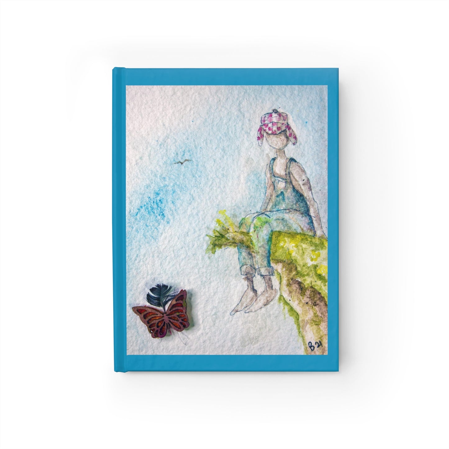 The Wanderer - Artistic Blank Journal- Watercolor Cover Art, 5x7", 128 Pages, Hardcover Notebook for Creativity & Reflection, Daily Diary