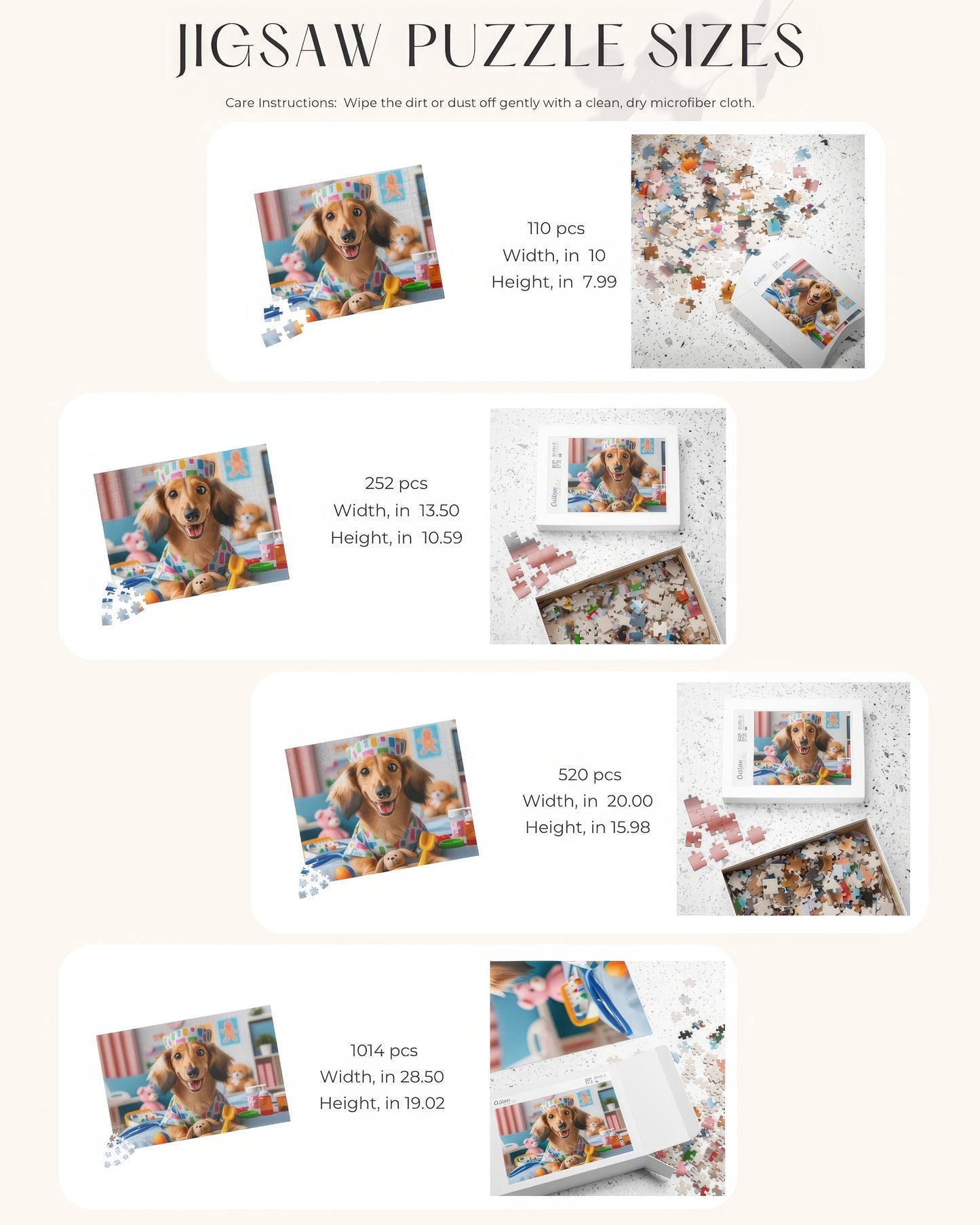 Playful Dachshund Nurse Puzzle - Colorful Jigsaw, Family Bonding Activity, Glossy Finish, Educational Dog Game, 110, 252, 520, 1014-pieces