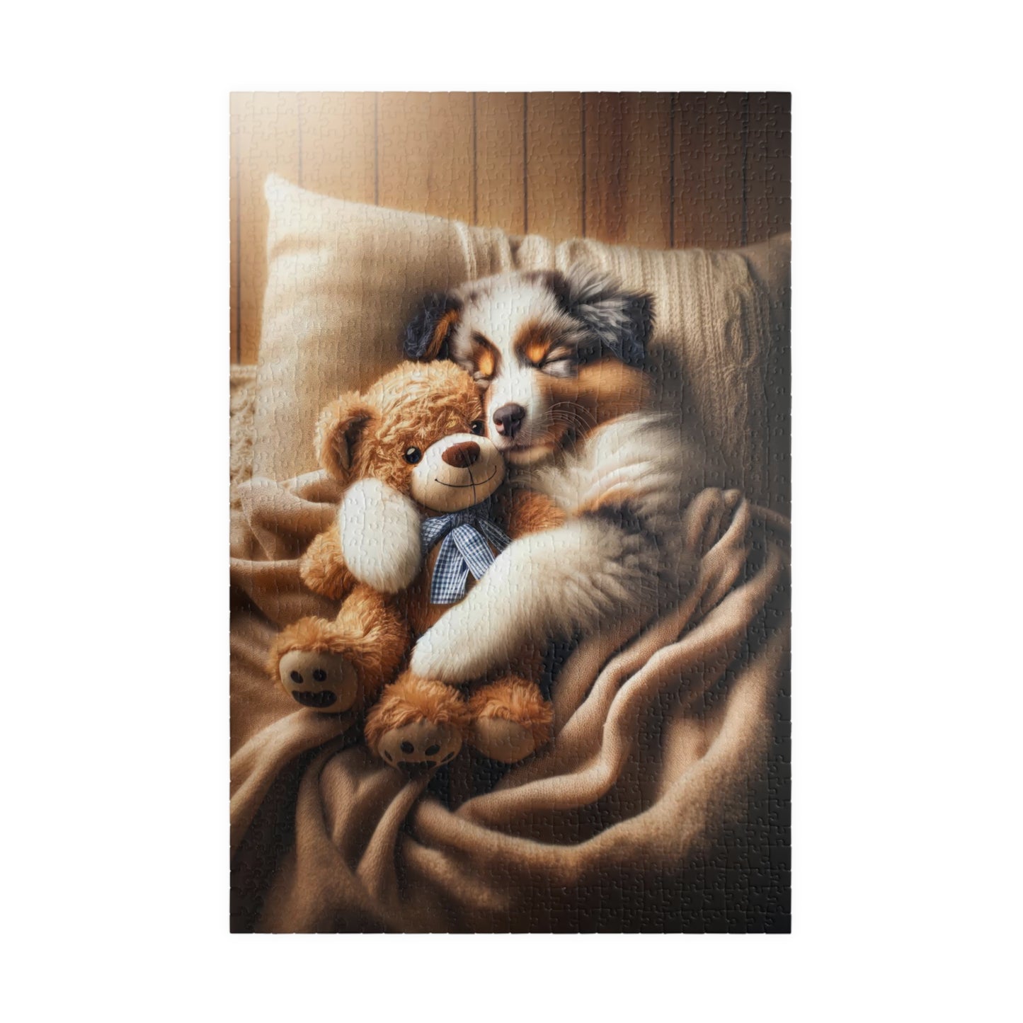 Australian Shepherd Puppy Dreams Puzzle - Perfect Relaxation Activity, Family Entertainment, Various Piece Counts