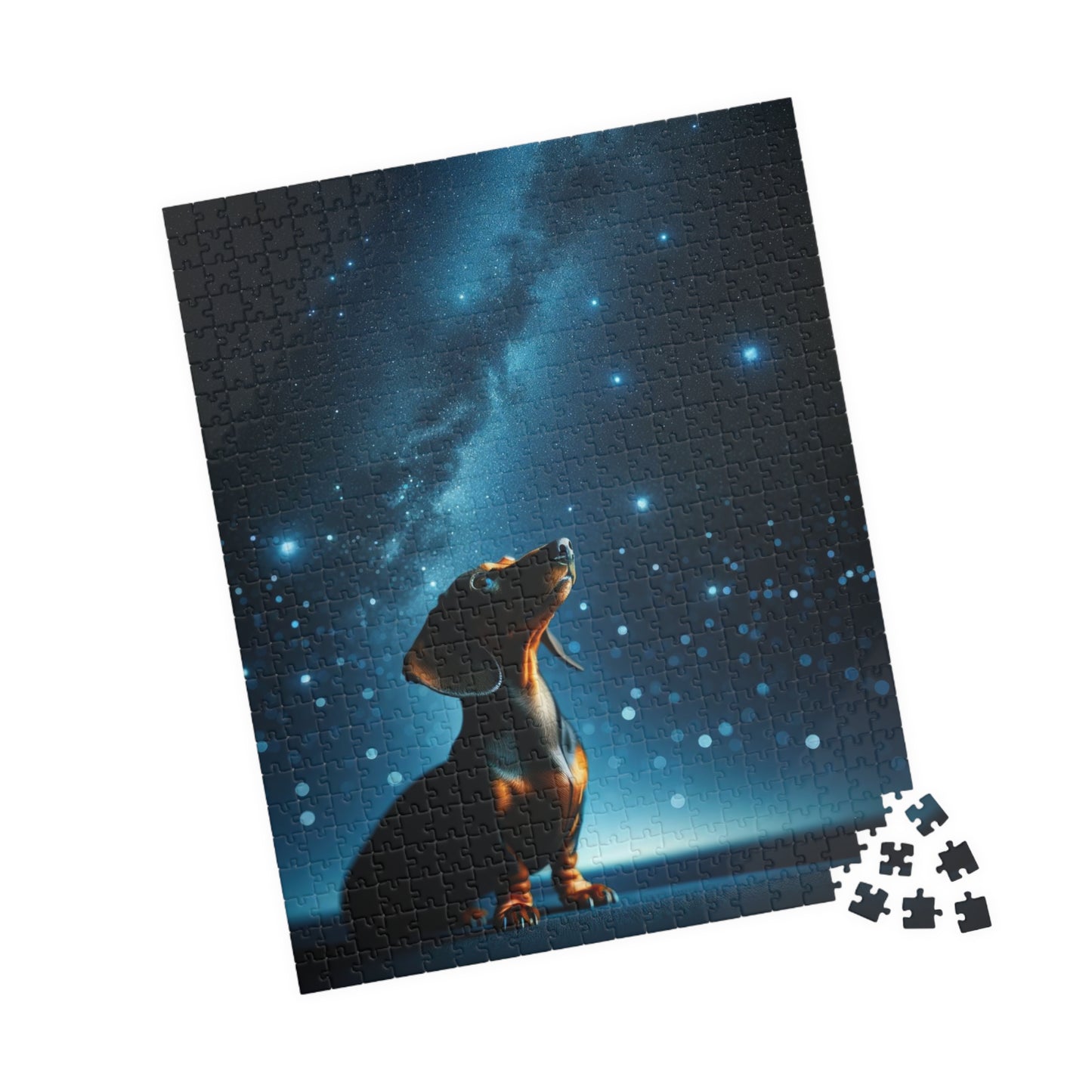 Stargazer Dachshund Jigsaw Puzzle - Cosmic Canine Collection - Glossy Finish, Multiple Pieces Options 110, 252, 520, 1014