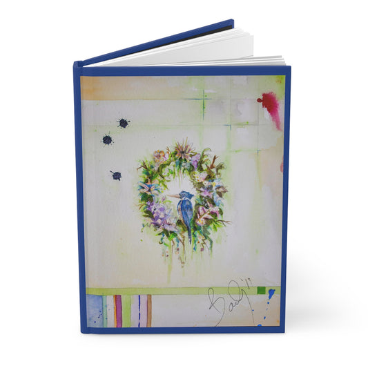 Victory - Steller Jay and Floral Wreath Hardcover Journal/Notebook Ruled Lined Pages