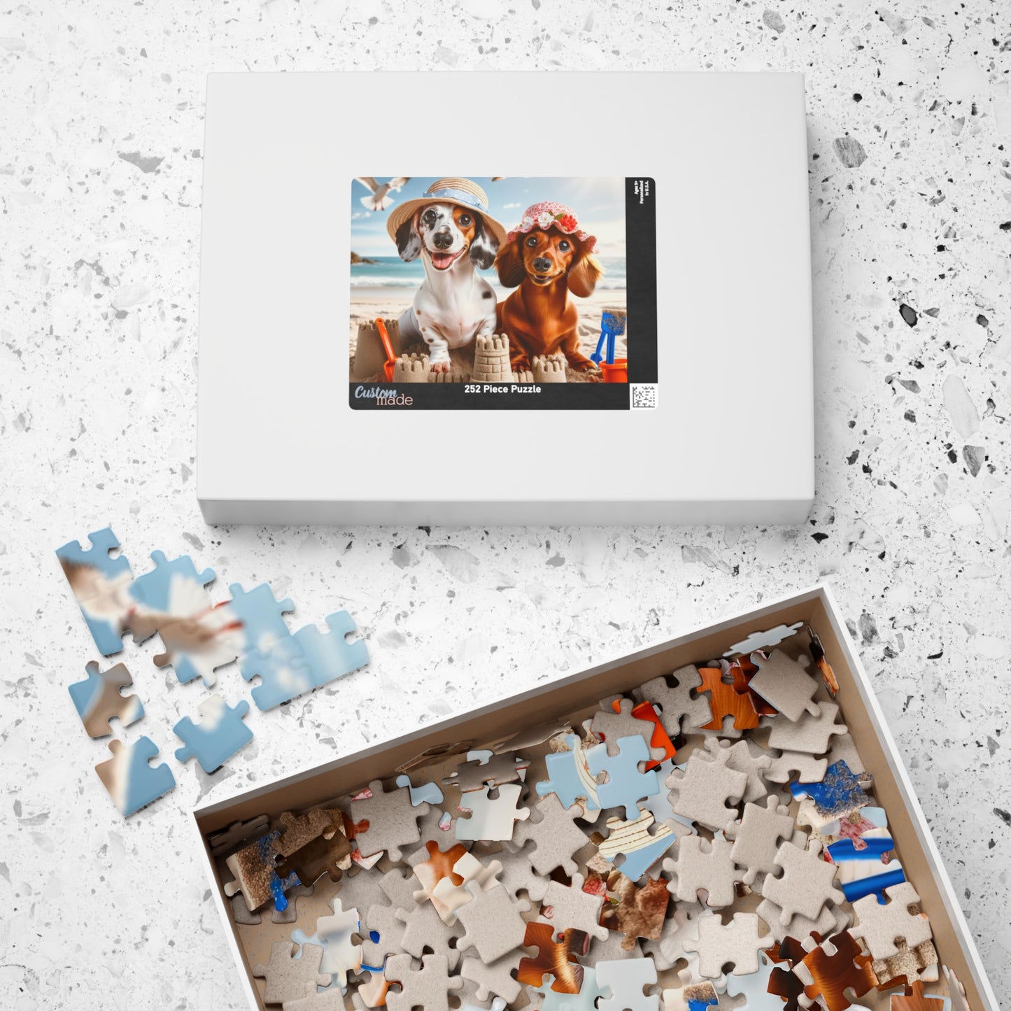 Beachside Buddies Miniature Dachshund Jigsaw Puzzle - 110, 252, 520 or 1014 Pieces