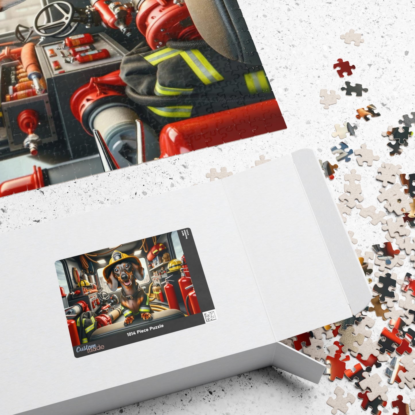 Brave Little Rescuer Firefighter Dachshund Jigsaw Puzzle -A Daring Adventure in Every Piece, 110, 252, 520, 1014-piece