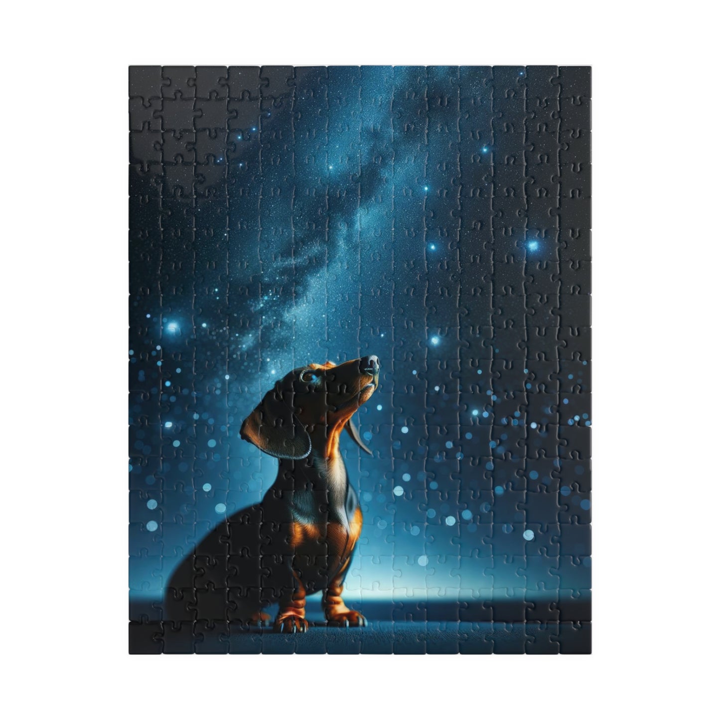 Stargazer Dachshund Jigsaw Puzzle - Cosmic Canine Collection - Glossy Finish, Multiple Pieces Options 110, 252, 520, 1014
